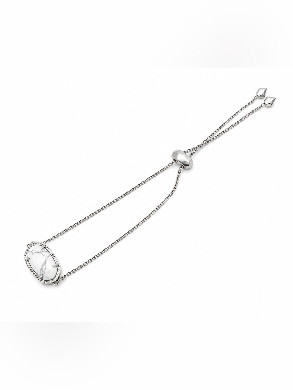 Kendra Scott Silver-Tone Bracelet with White Marbled Stone